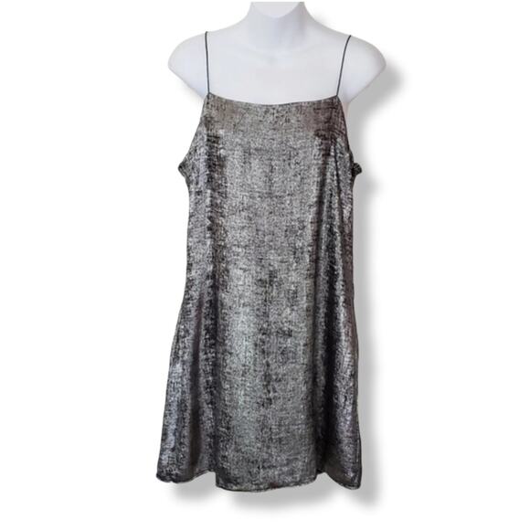Wild Fable Gunmetal Spaguetti Straps Shift Mini Dress Size M - Picture 1 of 7